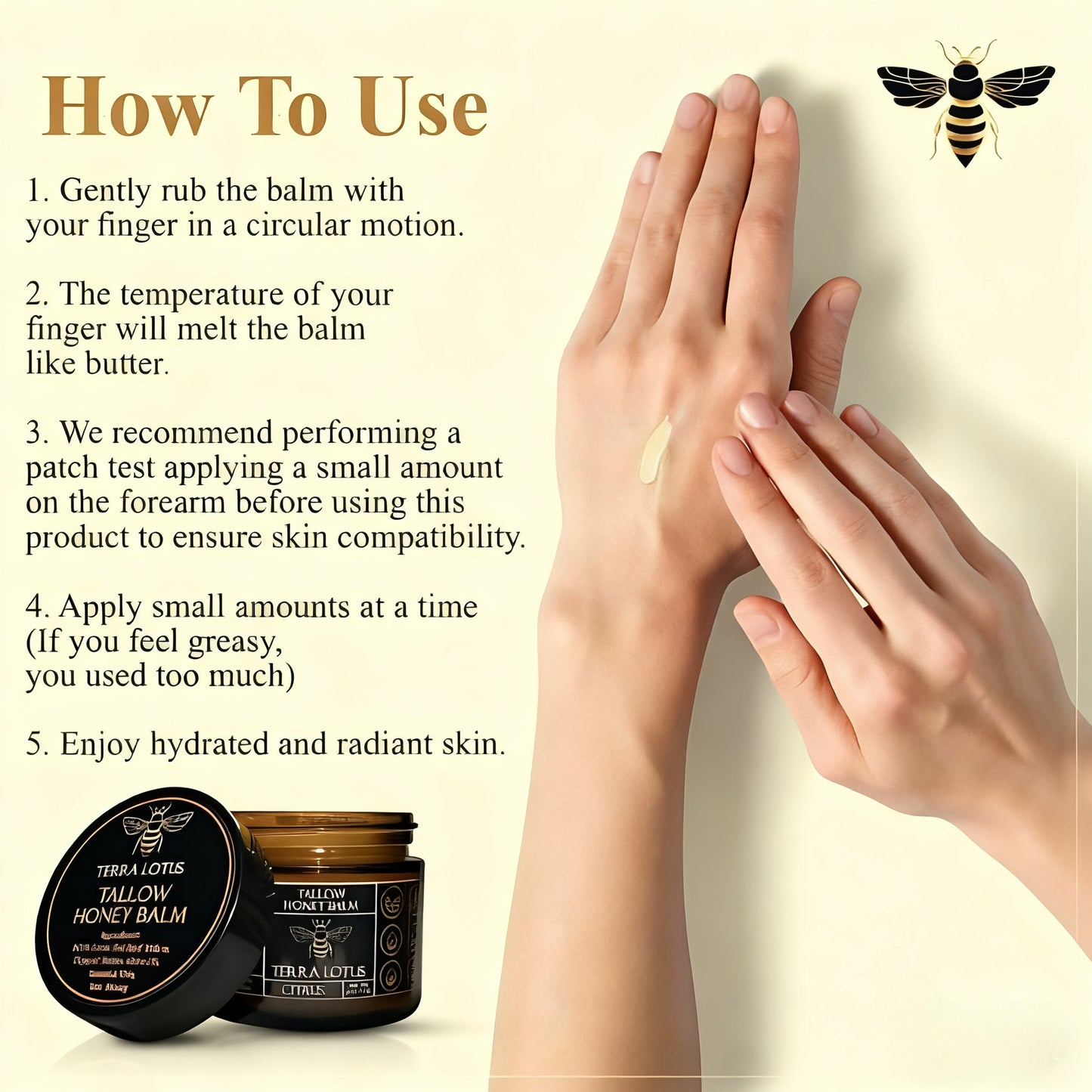 Organic Grass-Fed Beef Tallow Balm with Raw Honey - Moisturizing Cream for Soft, Smooth Skin - Handmade All-Natural Moisturizer (2oz, Citrus)