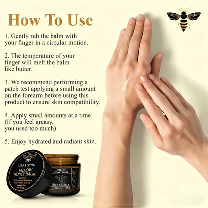 Organic Grass-Fed Beef Tallow Balm with Raw Honey - Moisturizing Cream for Soft, Smooth Skin - Handmade All-Natural Moisturizer (2oz, Citrus)