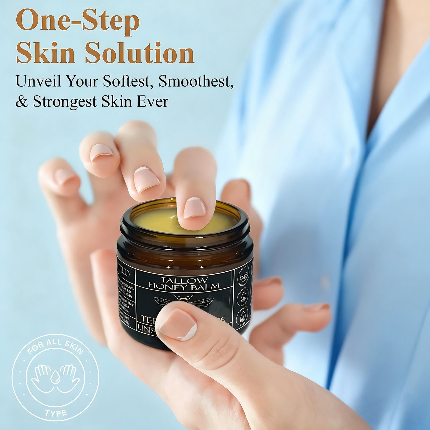 Organic Grass-Fed Beef Tallow Balm with Raw Honey - Moisturizing Cream for Soft, Smooth Skin - Handmade All-Natural Moisturizer (2oz, Citrus)